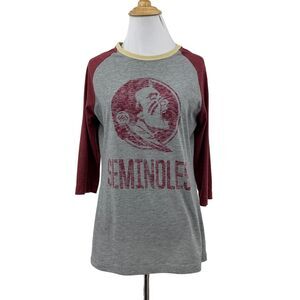 Nike Florida State Seminoles Shirt Womens L Large Slim Fit Half Sleeve Raglan